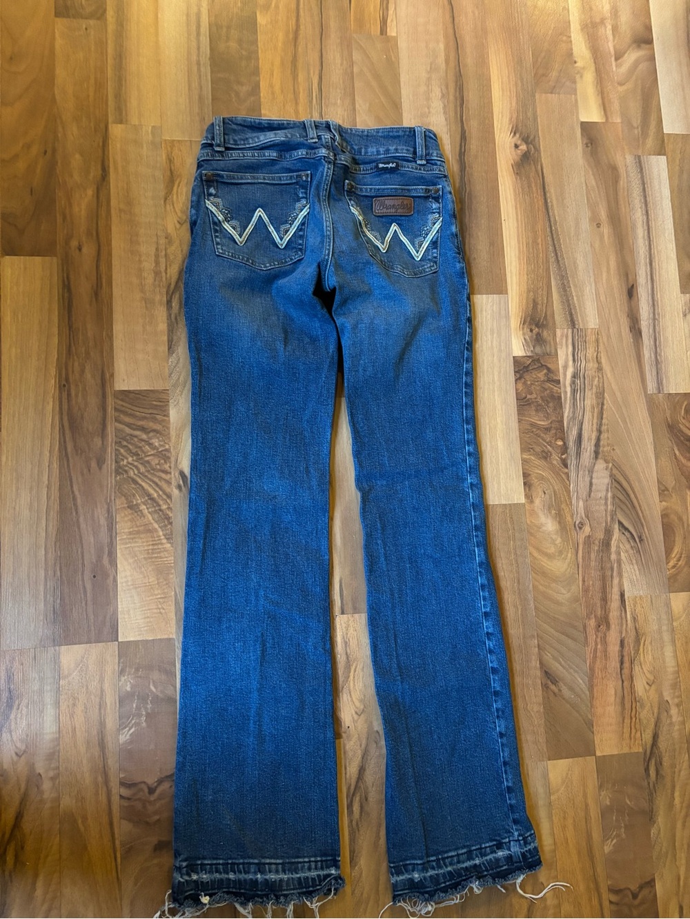 Wrangler Women's Dark Blue Flare Jeans with Contrast Stitching
